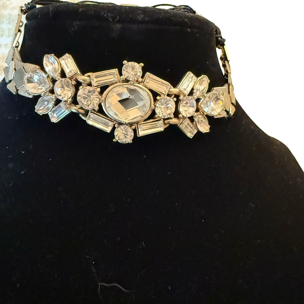 Elegant Silver Crystal Draw String Bracelet